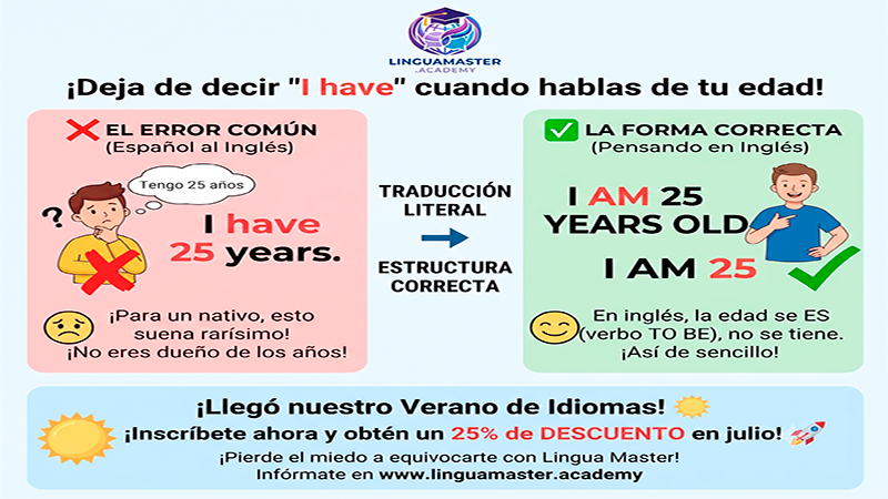 ¿Cuántos años TIENES? 🎂 ¡Cuidado! En inglés no se dice como crees. ❌